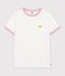 Dames-T-shirt van effen katoen met korte mouwen wit