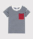 Gestreept T-shirt in bouclébadstof voor meisjes/jongens