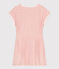 Robe enfant en coton éponge manches courtes à rayures orange MARSHMALLOW/ ABRICOT
