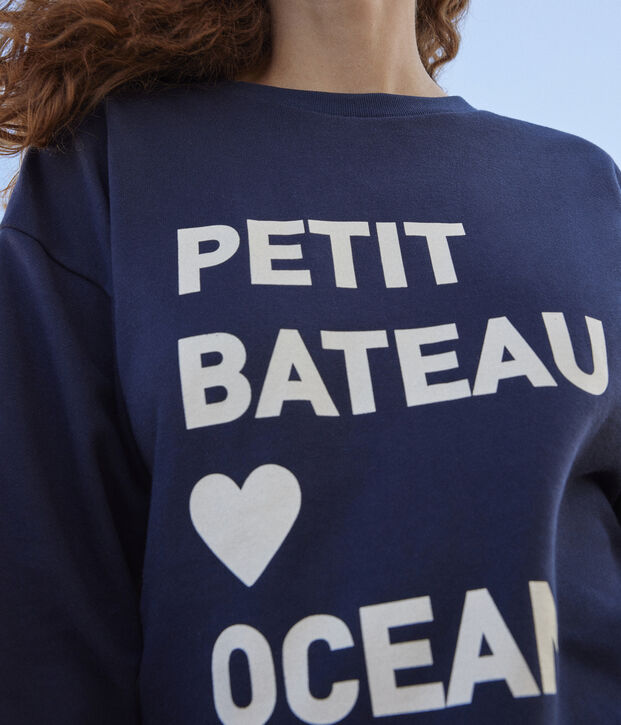 Sweatshirt en molleton Femme bleu marine