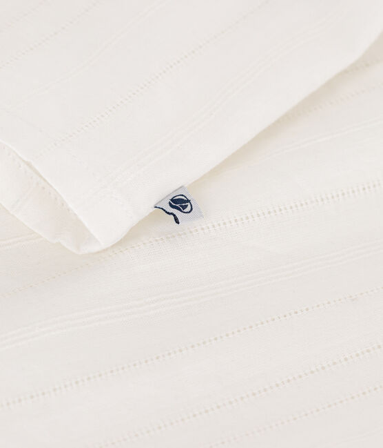 Blouse enfant en coton manches courtes unie blanc ECUME