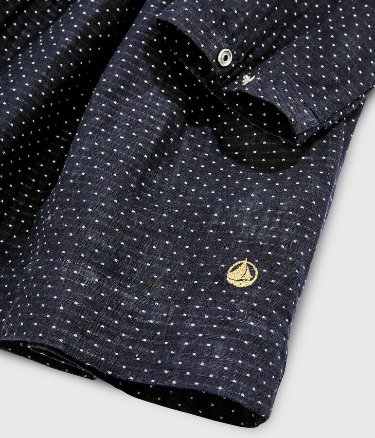 Jurk met lange mouwen meisjes kinderen blauw/wit