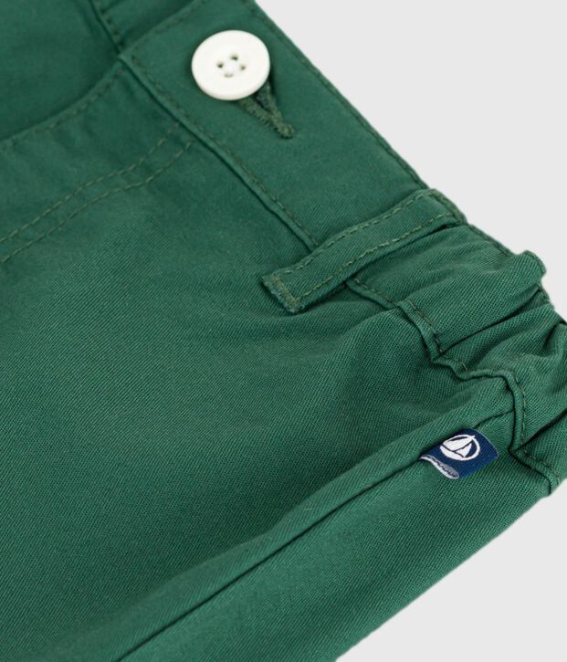 Short b&eacute;b&eacute; en serge de coton uni vert