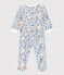 Babypyjama van bouclébadstof wit MARSHMALLOW/wit MULTICO