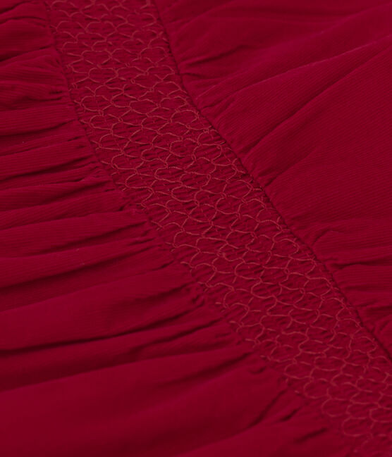 Robe manches longues en velours uni enfant fille rouge CORRIDA