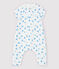 Combinaison longue bateau bébé en tissu couche en coton biologique blanc MARSHMALLOW/blanc MULTICO