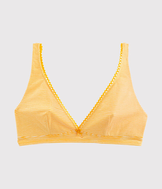 Soutien-gorge triangle femme jaune BOUDOR/blanc MARSHMALLOW