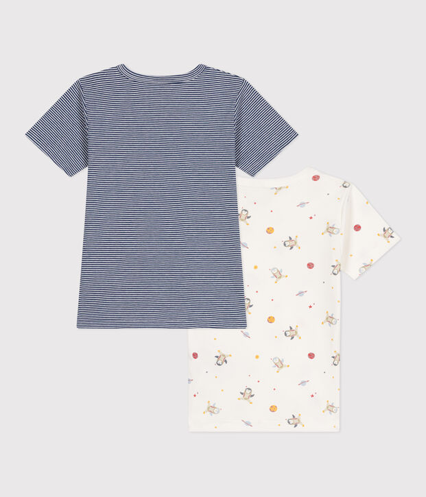 Lot de 2 tee-shirts &agrave; manches courtes en coton enfant multicouleur