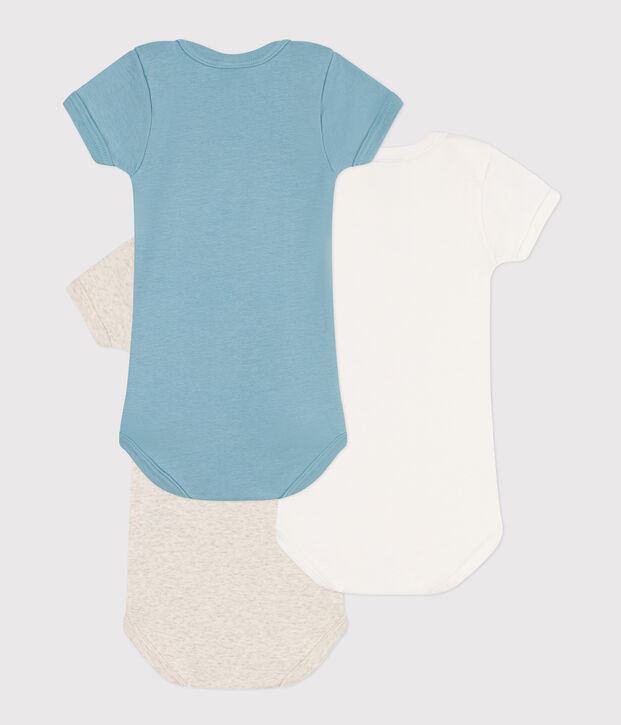 Set van 3 katoenen body's met korte mouwen '130 ans' multicouleur