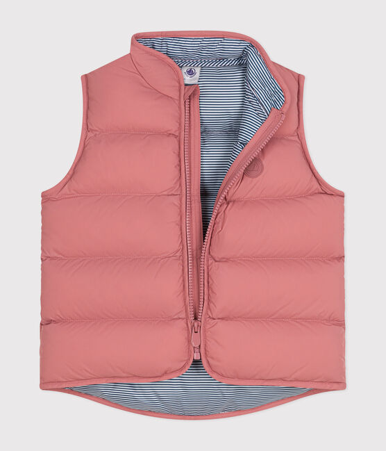 Gewatteerd mouwloos donsjack voor kinderen roze ROSEWOOD
