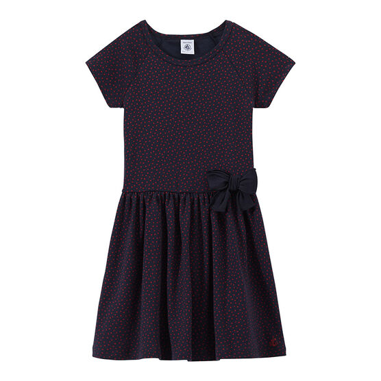Meisjesjurk met stippen wit MARSHMALLOW/blauw BRUT/ MULTICO
