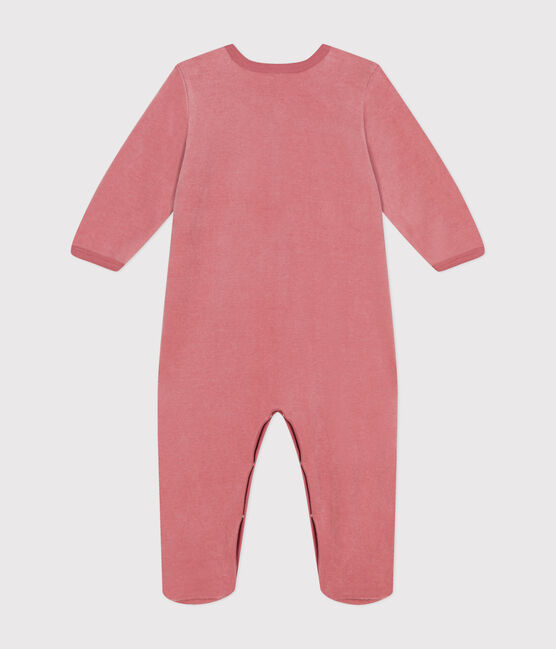 Babypyjama van velours roze ROSEWOOD