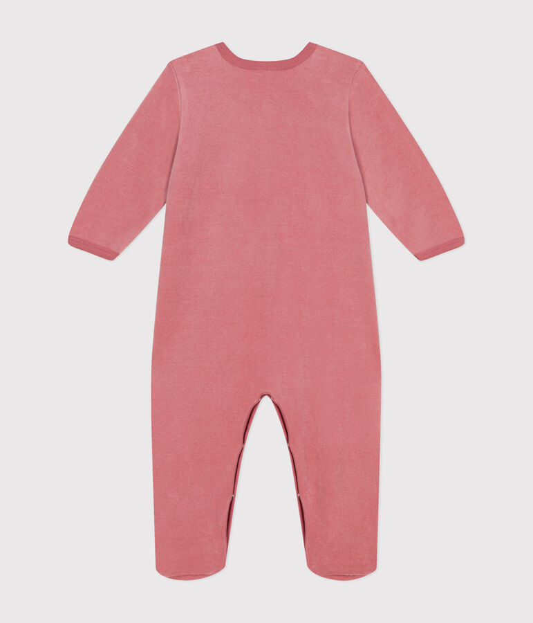 Pyjama en velours b&eacute;b&eacute; rose