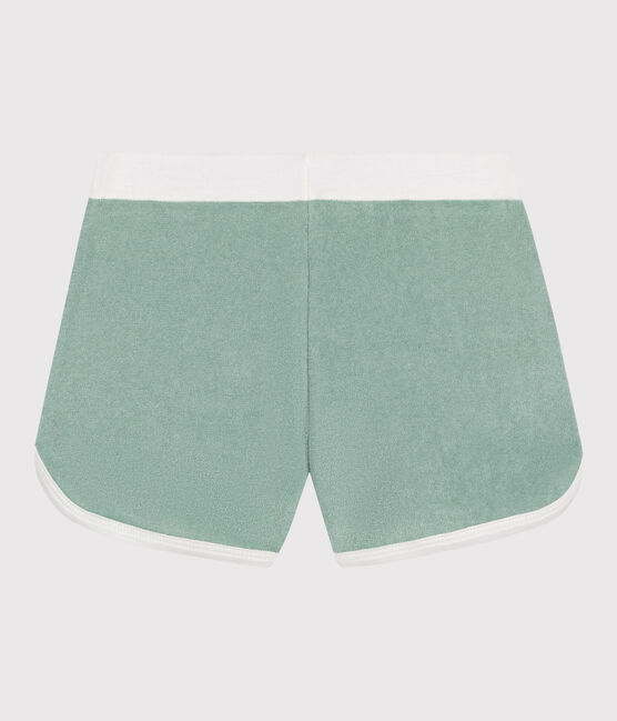 Short enfant en coton éponge uni vert PAUL