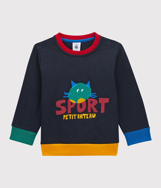 Sweatshirt van molton baby. blauw SMOKING