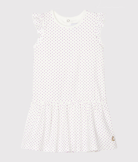 Bodyjurk met print babymeisje purper REAL/wit MARSHMALLOW