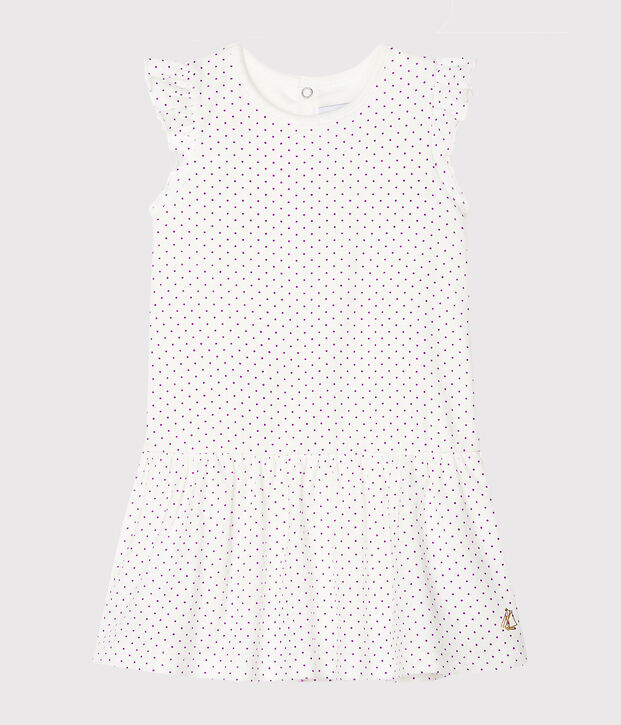 Robe body imprim&eacute;e b&eacute;b&eacute; fille violet/blanc