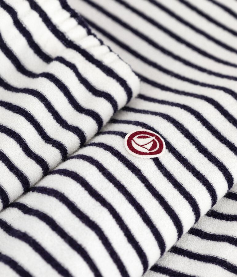 Pyjama femme en coton &eacute;ponge &agrave; rayures bleu MILK/ SOIR