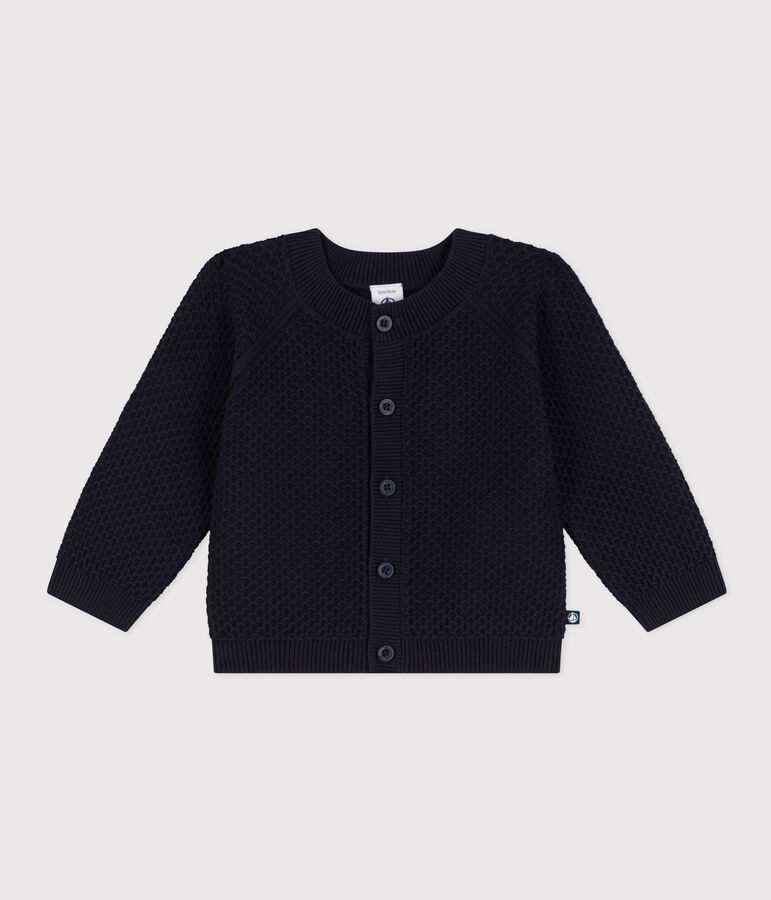 Katoenen gebreide babycardigan blauw