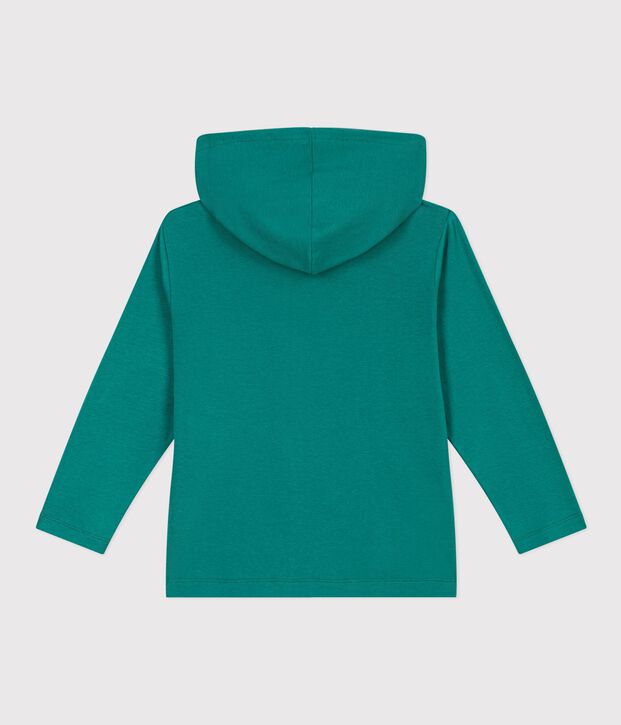 Katoenen hoodie met rits voor kinderen groen