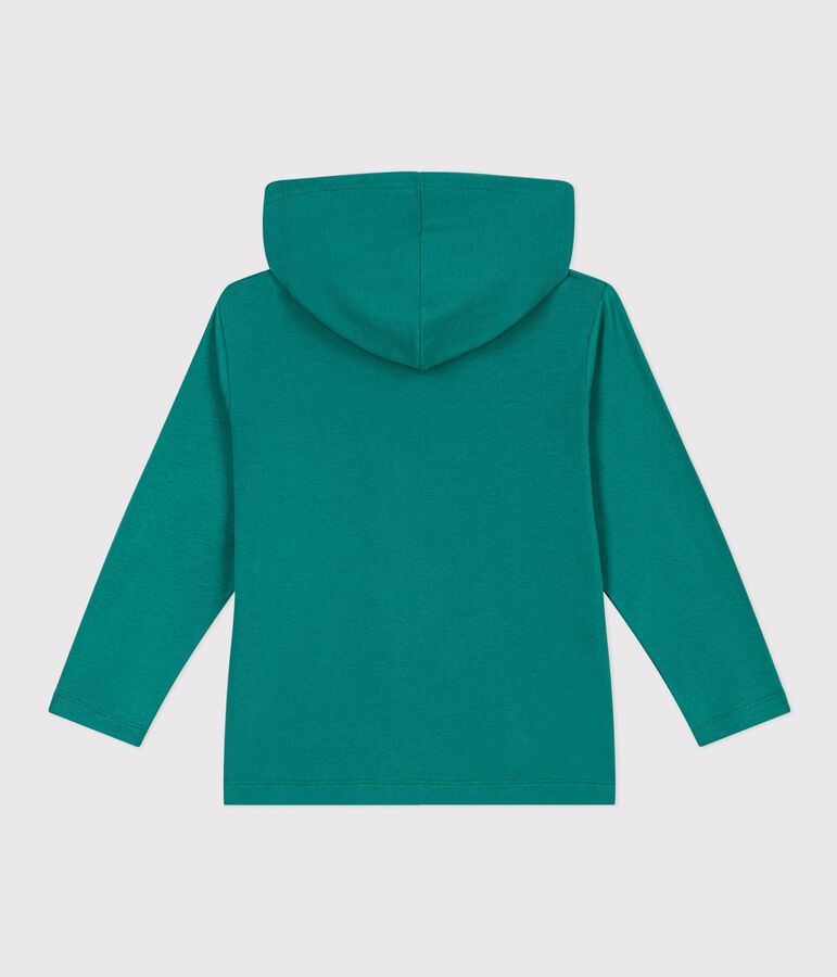 Katoenen hoodie met rits voor kinderen groen