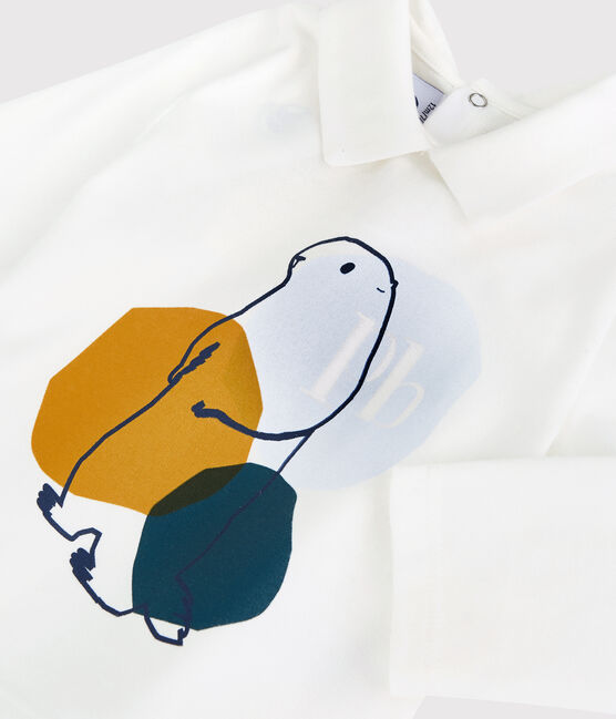 Katoenen T-shirt baby. wit MARSHMALLOW