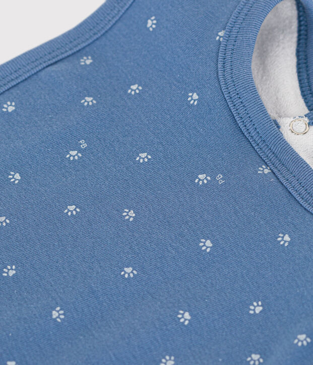 Bavoir b&eacute;b&eacute; en coton bleu/blanc