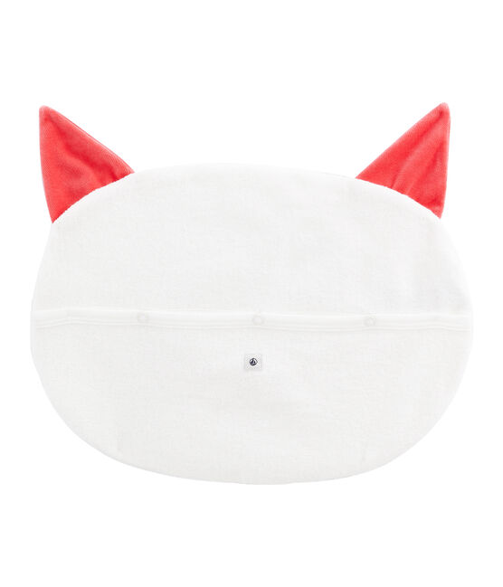 Range pyjama en bouclette éponge grattée extra chaude blanc MARSHMALLOW/rouge SIGNAL