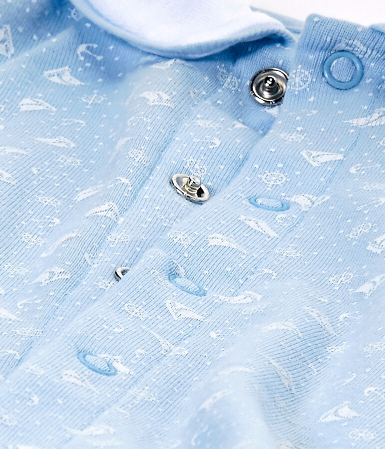 Slaappakje en geboortemutsje blauw TOUDOU/wit ECUME