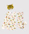 Katoenen meisjespyjama met glow in the dark panterprint wit MARSHMALLOW/wit MULTICO