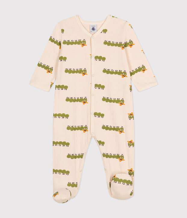 Katoenen pyjama met dierenprint voor baby's ecru/multicouleur