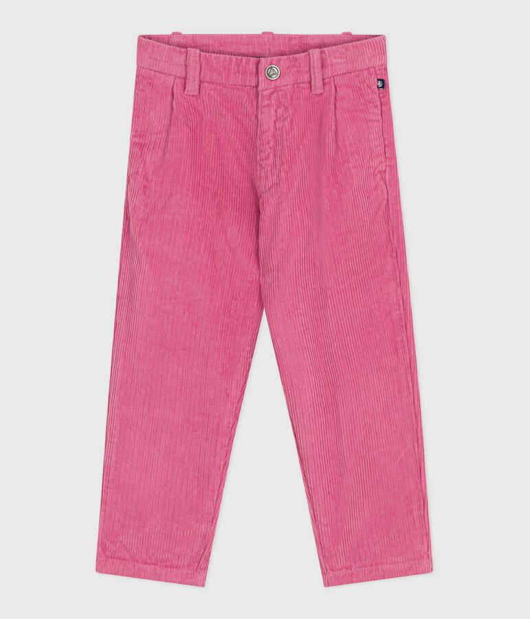 Effen fluwelen broek voor kinderen roze BOUDOIR