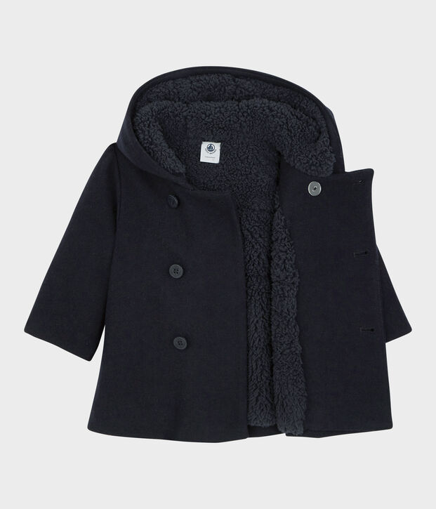 Caban en laine b&eacute;b&eacute;. bleu marine