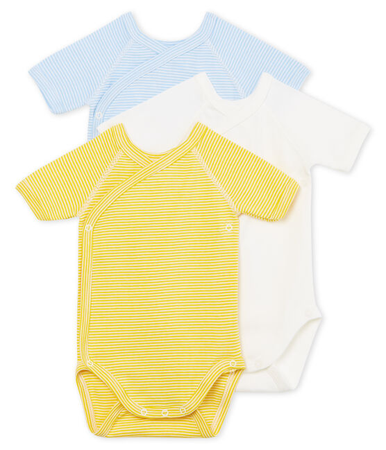 Trio de bodies naissance manches courtes bébé garçon variante 1