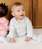 Fluwelen babypyjama met effen kraag roze CHARME