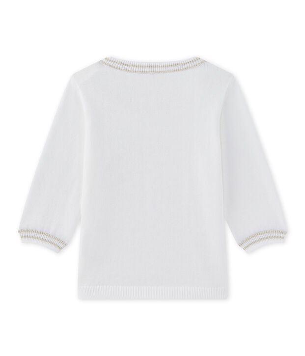 Pull b&eacute;b&eacute; gar&ccedil;on en tricot blanc