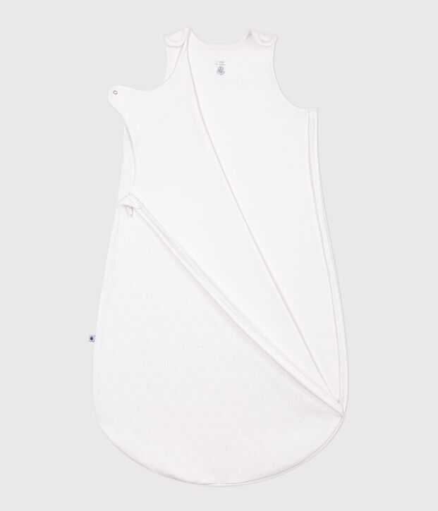Gigoteuse b&eacute;b&eacute; en coton ajour&eacute; c&oelig;ur TOG 0,5 blanc