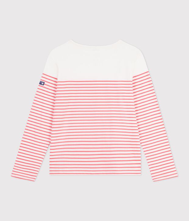 Gestreept katoenen marineshirt voor dames roze/roze