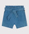 Meisjesshort van lichte spijkerstof blauw DENIM CLAIR