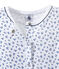 Pyjama combinaison fille imprimé blanc ECUME/bleu BLEU