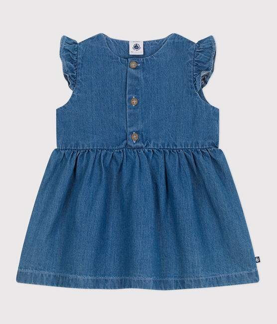 Mouwloze babyjurk van lichte spijkerstof blauw DENIM CLAIR