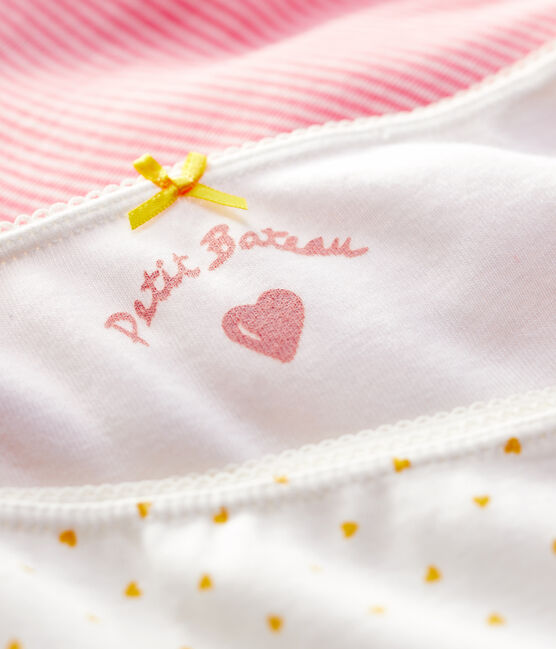 Lot de 3 shorties imprimé coeur petite fille en coton variante 1