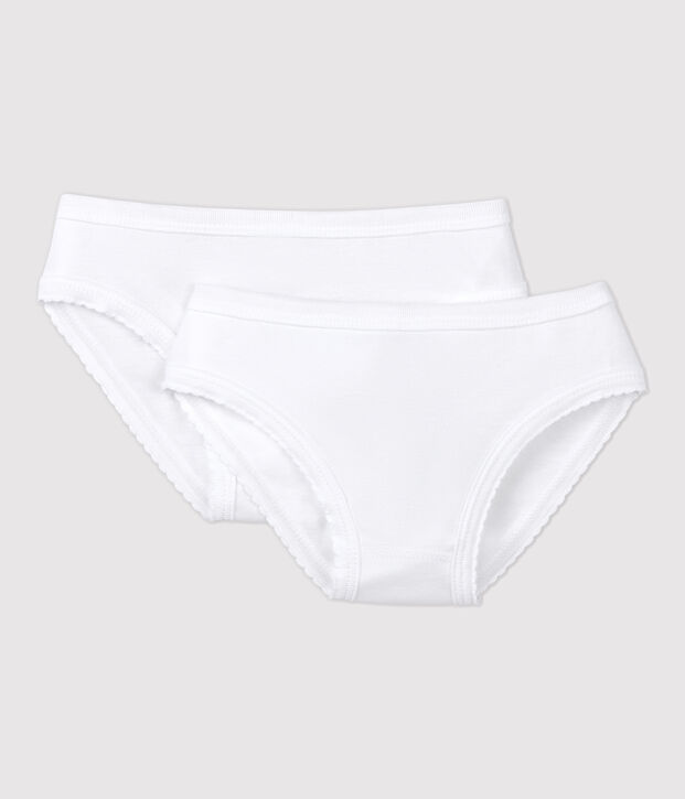 Lot de 2 culottes blanches petite fille multicouleur