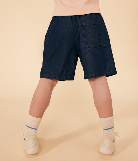 Meisjesshort van lichte spijkerstof blauw DENIM