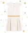 Meisjesjurk in molton wit MARSHMALLOW/geel DORE