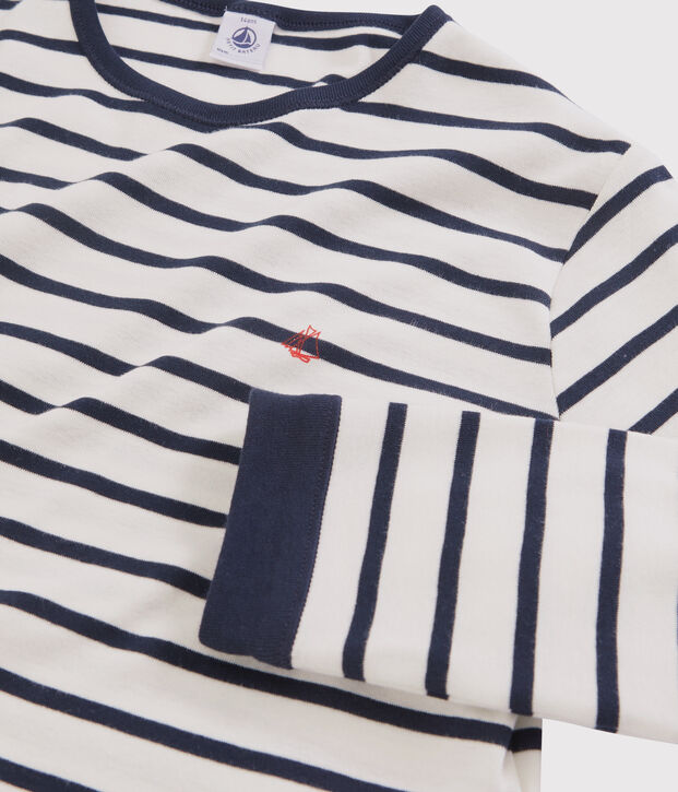 Pyjama marini&egrave;re petit gar&ccedil;on en coton blanc/bleu