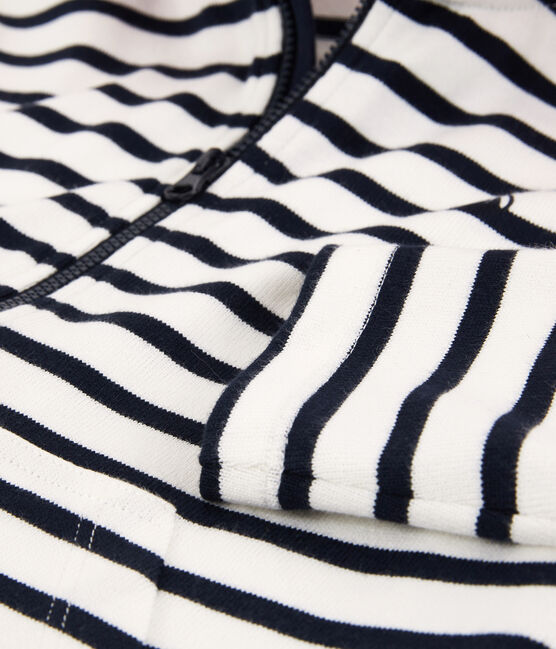 Sweatshirt met kap voor jongens/meisjes wit MARSHMALLOW/blauw SMOKING