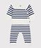 Ensemble 2 pièces bébé rayure marinière en tricot bleu MARSHMALLOW/ SOIR