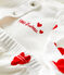 Ensemble 3 pièces imprimé cœur en coton bio bébé blanc MARSHMALLOW/rouge TERKUIT