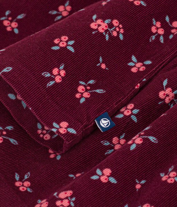 Katoenen kinderbloesje met lange mouwen en print rood/multicouleur